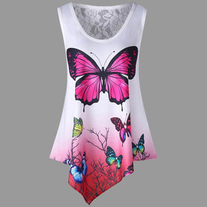 Summer O-Neck Butterfly Casual Top