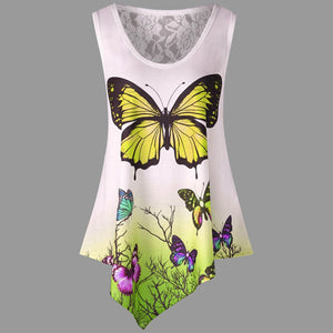 Summer O-Neck Butterfly Casual Top