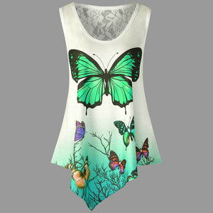 Summer O-Neck Butterfly Casual Top