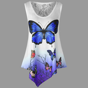 Summer O-Neck Butterfly Casual Top