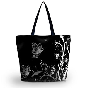 Colorful, Red, Blue Butterfly Soft Foldable Shopping Bag - Freedom Look