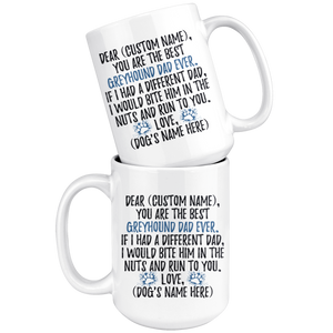 Personalized Best Greyhound Dad Coffee Mug (15 oz)