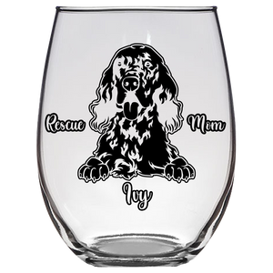 Ivy - English Setter Dog RM Stemless Wine Glass