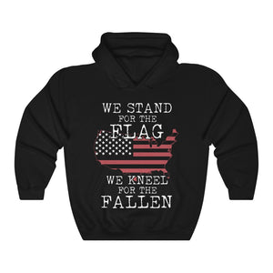 US Flag Army Military American Veteran Kneel For The Fallen Unisex Hoodie