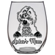 Asher's Mom Bernedoodle Stemless Wine Glass