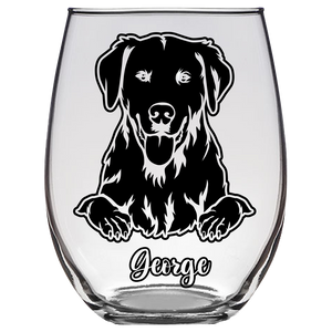 George - Goldador Dog Stemless Wine Glass