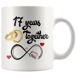 17th Wedding Anniversary Gift For Him And Her, 17th Anniversary Mug For Husband & Wife, Married For 17 Years, 17 Years Together With Her ( 11 oz )
