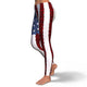 American Flag Blue And Red Roses Leggings - Freedom Look
