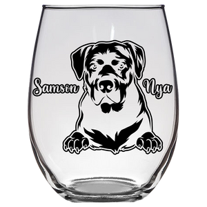 Samson Nya Rottweiler Dog Mom Stemless Wine Glass