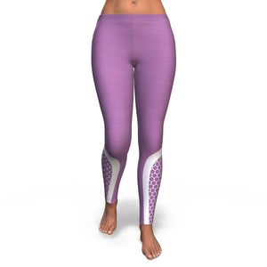 Hexagonal Printed Leggings - Purple