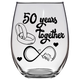 LOVE - 50th Anniversary Glassware - Stemless Wine Glass (Laser Etched)