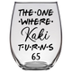 Kaki Turns 65 Years Stemless Wine Glass