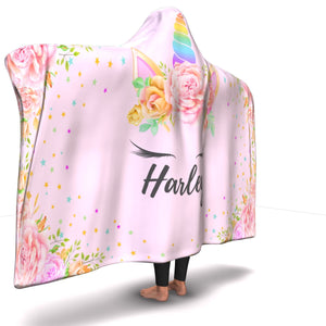 Personalized Unicorn Hooded Blanket - Harley