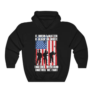 American Army With US Flag Military Soldier Together We Fight Unisex Hoodie
