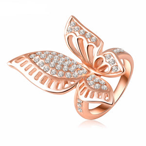 Beautiful Butterfly Rings With Austrian Crystals - Freedom Look