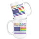 Lesbian Aunt Pride Flag Coffee Mug, Lesbian Aunt Anniversary Gift, Gay Lesbian Partner Coffee Cup (15 oz)