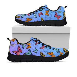 Blue Butterfly Sneakers, Butterflies Gift - Freedom Look