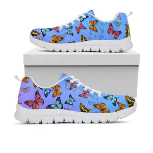 Blue Butterfly Sneakers, Butterflies Gift - Freedom Look