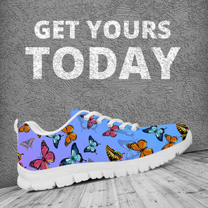 Blue Butterfly Sneakers, Butterflies Gift - Freedom Look