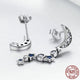 Crescent Half Moon & Star Earrings - 925 Sterling Silver - Freedom Look