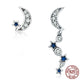 Crescent Half Moon & Star Earrings - 925 Sterling Silver - Freedom Look