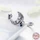 Crescent Moon & Star Ring - 925 Sterling Silver - Freedom Look