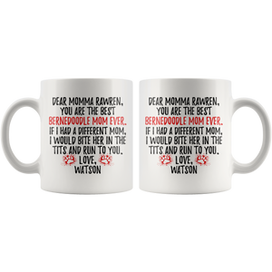 Personalized Bernedoodle Dog Watson Momma Rawren Coffee Mug (11 oz)