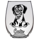 Carter - German Wirehaired Pointer Stemless Wine Glass