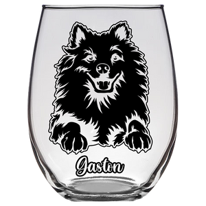 Gaston Eskimo Dog Stemless Wine Glass