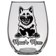 Maui's Mom Pomsky Dog Stemless Wine Glass