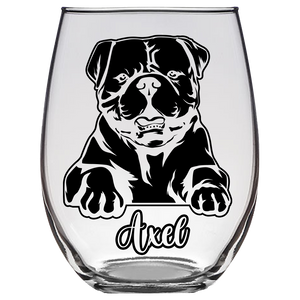 Axel American Bulldog - Stemless Wine Glass