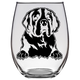 St Bernard Dog mom Stemless Wine Glass