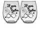 FTG - 39th Anniversary Stemless Wine Glass - Set of 2 (Laser Etched) - Clear