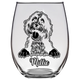 Millie Bernedoodle Dog Stemless Wine Glass