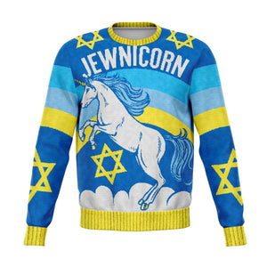 Jewnicorn Jewish Unicorn Sweatshirt - Fashion Ugly Christmas Sweater