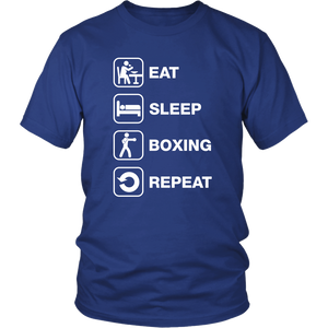 Eat Sleep Boxing Repeat Daily Routine Hobby Sport Training Men & Women T-Shirt