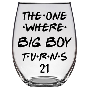 Glassware - Stemless Wine Glass {Laser Etched No Colored Art}