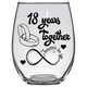 FTG - 18th Anniversary Stemless Wine Glass - Clear