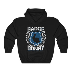 Badge Bunny Easter Unisex Hoodie Hooded Sweatshirt - Blue