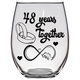 LOVE - 48th Anniversary Stemless Wine Glass - Clear