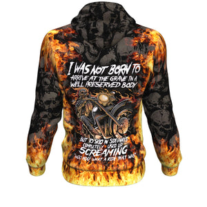 Fire Skull Rider All Over Hoodie - Freedom Look