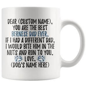 Personalized Best Bernese Mountain Dog Dad Coffee Mug (11 oz)