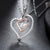 Double Heart Pendant Necklace - 925 Sterling Silver - Freedom Look