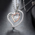 Double Heart Pendant Necklace - 925 Sterling Silver