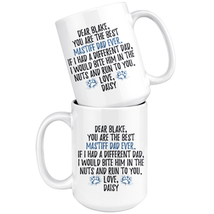 Personalized Mastiff Dog Daisy Dad Blake Coffee Mug (15 oz)