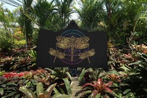 Golden Dragonfly Hooded Blanket - Freedom Look