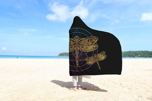 Golden Dragonfly Hooded Blanket - Freedom Look