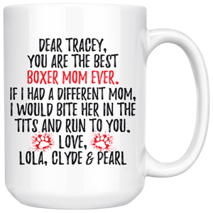 Personalized Boxer Mom Tracey Coffee Mug (15 oz)