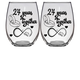 LOVE - 24th Anniversary Stemless Wine Glass - Set of 2 (Laser Etched) - Clear