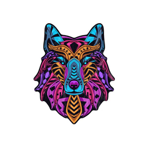 Custom Colorful Wolf Head Shape Blanket (2 sizes)